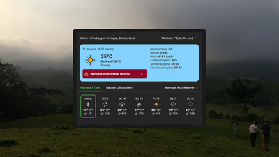 Wetterfest mit dem Wetter Widget